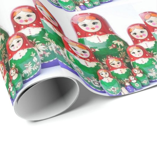 Papier Cadeau Matryoshka - матрёшка (poupées russes) (Coin rond)