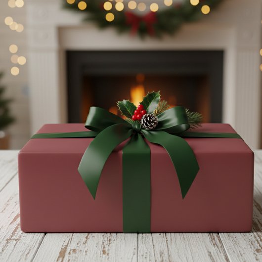 Papier Cadeau Matte Burgundy Wrapping Paper Roll - Elegant Solid