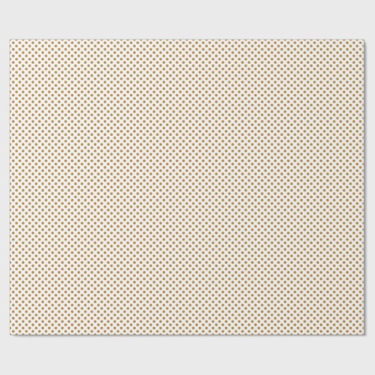 Papier Cadeau Matte Gold Pois en blanc (Plat)