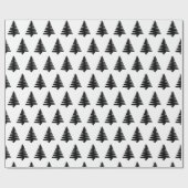 Papier Cadeau Matte noire et blanche d'arbre de Noël (Plat)