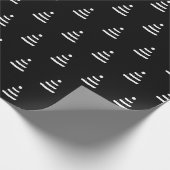 Papier Cadeau Matte noire et blanche d'arbre de Noël (Coin)
