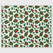 Papier Cadeau mauvais empreinte de léopard de noël (Plat)