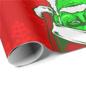 Papier Cadeau mauvais Noël père Noël frankenstein monstre neige (Coin rond)