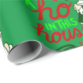 Papier Cadeau mauvais Noël santa claus ho maison (Coin rond)