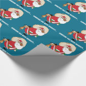 Papier Cadeau Mauvaises morsures de chien Père Noël noir sur le (Coin)