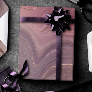 Papier Cadeau Mauve Strata   Dusty Rose et Rose Gold Agate