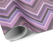 Papier Cadeau Mauve zigzag stripes (Coin rond)