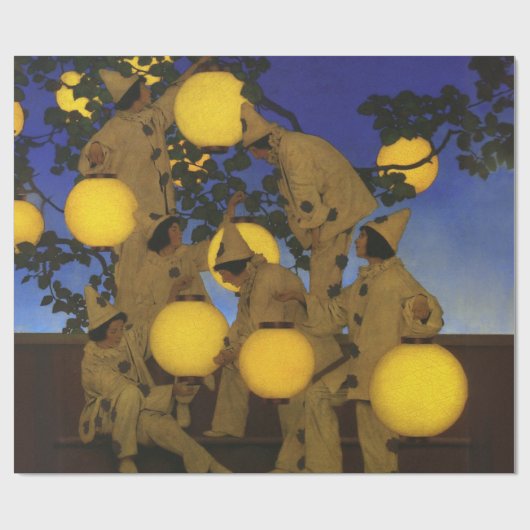 Papier Cadeau Maxfield Parrish Les Porteuses de Lanternes 1908 V (Plat)
