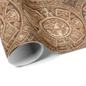 Papier Cadeau Maya Tribal Pagan : Texture ornementale (Coin rond)