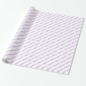 Papier Cadeau Mazel Tov ! (Félicitations) violet sur fond blanc (Déroulé)
