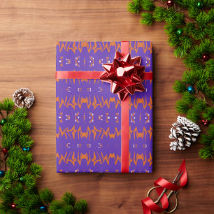 Papier Cadeau Mazipoodles Afrofuturiste Motif de danse violet