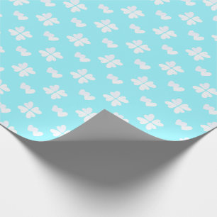 Papier Cadeau Mazipoodles Coeurs Blancs Sur Turquoise Bleu