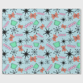 Papier Cadeau MCM rose atomique orange bleu bleu grand échelle (Plat)