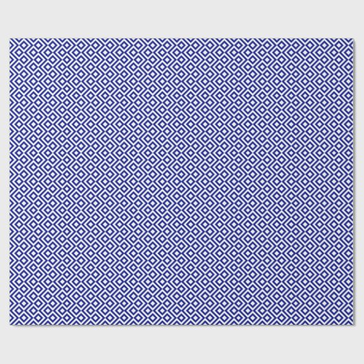 Papier Cadeau Meander bleu et blanc (Plat)