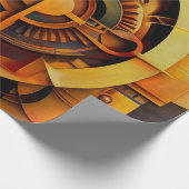 Papier Cadeau Mécanisme doré abstrait Steampunk (Coin)