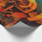 Papier Cadeau Mécanisme Solaire Steampunk Abstrait (Coin)