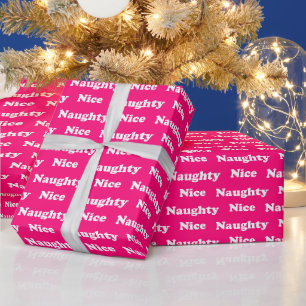 Papier Cadeau Méchants ou gentils rose chaud moderne drôle migno