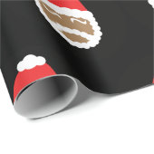 Papier Cadeau Med ethnique de Père Noël (noir) (Coin rond)