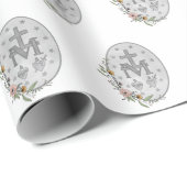 Papier Cadeau Médaille Miraculeuse peinte à la main (Coin rond)