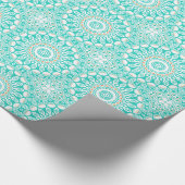 Papier Cadeau Médaillon Turquoise Bleu Océan (Coin)