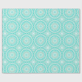 Papier Cadeau Médaillon Turquoise Bleu Océan (Plat)