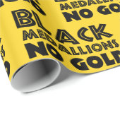 PAPIER CADEAU MÉDALLIONS NOIRES PAS D'OR (Coin rond)