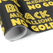 PAPIER CADEAU MÉDALLIONS NOIRES PAS D'OR (Coin rond)