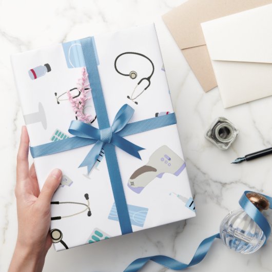 Papier Cadeau Médecin de santé Motif Fournitures Médicales (Cadeaux)