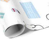 Papier Cadeau Médecin de santé Motif Fournitures Médicales (Coin rond)