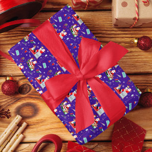 Papier Cadeau Médecin Noël avec le Père Noël
