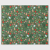 Papier Cadeau Médecin ou infirmière cadeau de Noël (Plat)