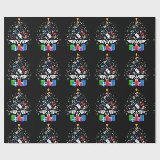 Papier Cadeau Médicale sapin de Noël Infirmière Docteur Funny Ch (Plat)