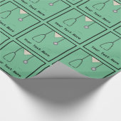 Papier Cadeau Médicale Scrubs Doctor Nurse Light Green Wrap (Coin)