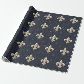 Papier Cadeau Medieval Fleur-de-Lis Wrapping Paper (Déroulé)