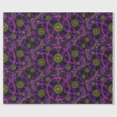 Papier Cadeau Méditation papier d'emballage de fleur d'or (Plat)