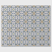 Papier Cadeau Mediterranean Floral Tile Pattern (Plat)