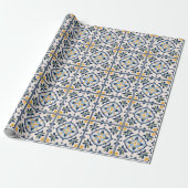 Papier Cadeau Mediterranean Floral Tile Pattern (Déroulé)