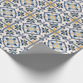 Papier Cadeau Mediterranean Floral Tile Pattern (Coin)