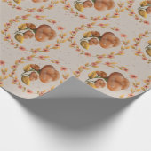 Papier Cadeau Mediterranean floral wreath pattern warm orange le (Coin)