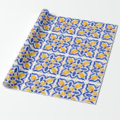 Papier Cadeau Mediterranean Lemon Blossom Ceramic Hand Painted (Déroulé)
