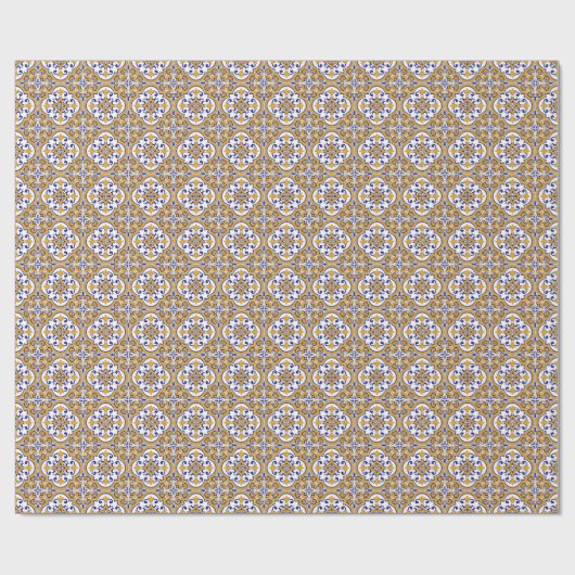 Papier Cadeau Mediterranean Tile Elegant Boho (Plat)
