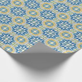 Papier Cadeau Méditerranée Italie Carreaux Bleus Shower de Marié (Coin)