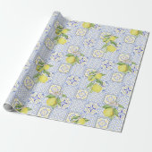 Papier Cadeau Mediterrenean Citrus Lemon pattern (Déroulé)