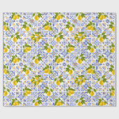 Papier Cadeau Mediterrenean Citrus Lemon pattern (Plat)