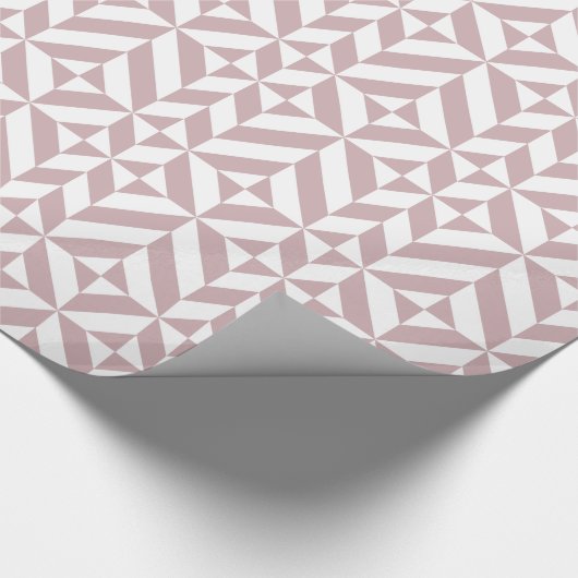 Papier Cadeau Medium Mauve Geometric Deco Cube Pattern (Coin)