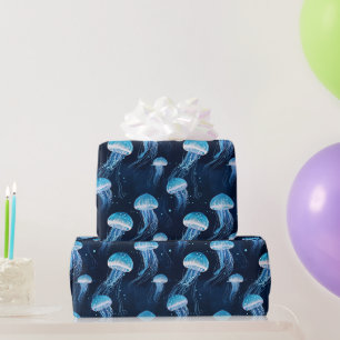 Papier Cadeau Méduse bleu clair
