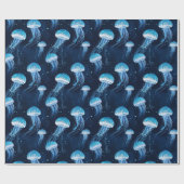 Papier Cadeau Méduse bleu clair (Plat)