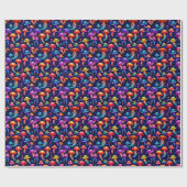 Papier Cadeau Méduse colorée (Plat)