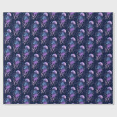 Papier Cadeau Méduse Éthérée Violet Bleu (Plat)