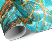 Papier Cadeau Méduses impressionnantes, monde sous-marin (Coin rond)